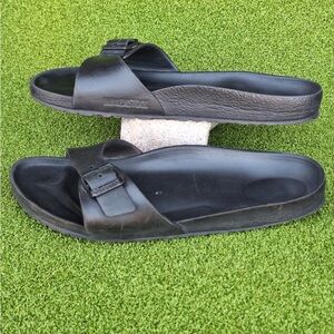 Unisex Black Synthetic BIRKENSTOCK Backless One Strap Sandals Women's Size 10